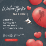 Walentynkowa zabawa na lodowisku